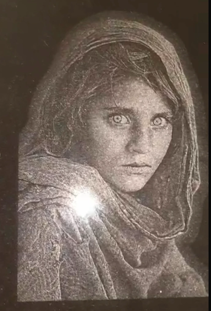 etched photo on stone